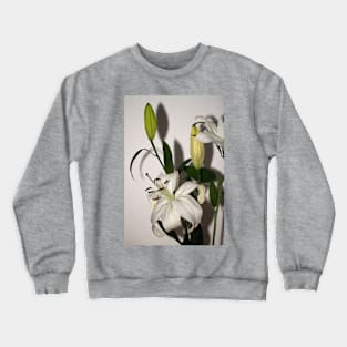 White Lily Spray Crewneck Sweatshirt